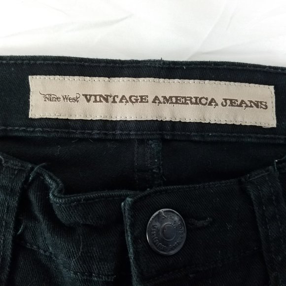 Nine West Jeans Womens W32 x L27 Mid Rise Vintage America Straight Black Denim‎ - Picture 8 of 13